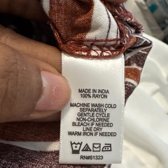 1. State Brown and White Leaf Print Maxi Dress - Picture 7 of 8